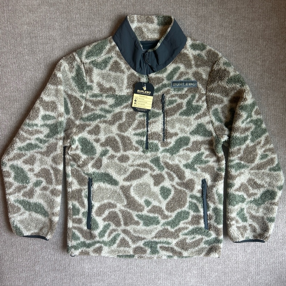Burlebo NWT Men’s Sz S Sherpa Quarter Zip
